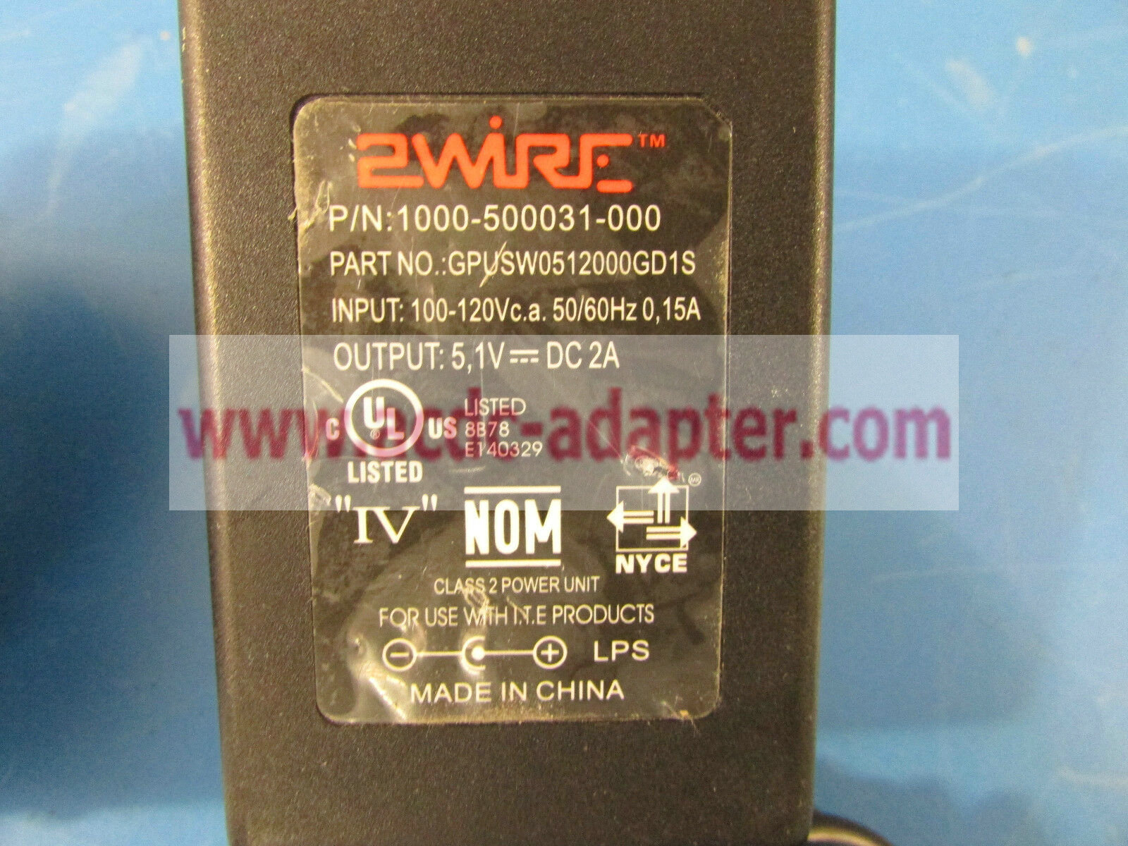 NEW 2Wire GPUSW0512000GD1S 1000-500031-000 AC Power Supply Adapter 5.1V 2A NEW 2Wire GPUSW0512000GD1S 1000-500031-000 AC Power Supply Adapter 5.1V 2A